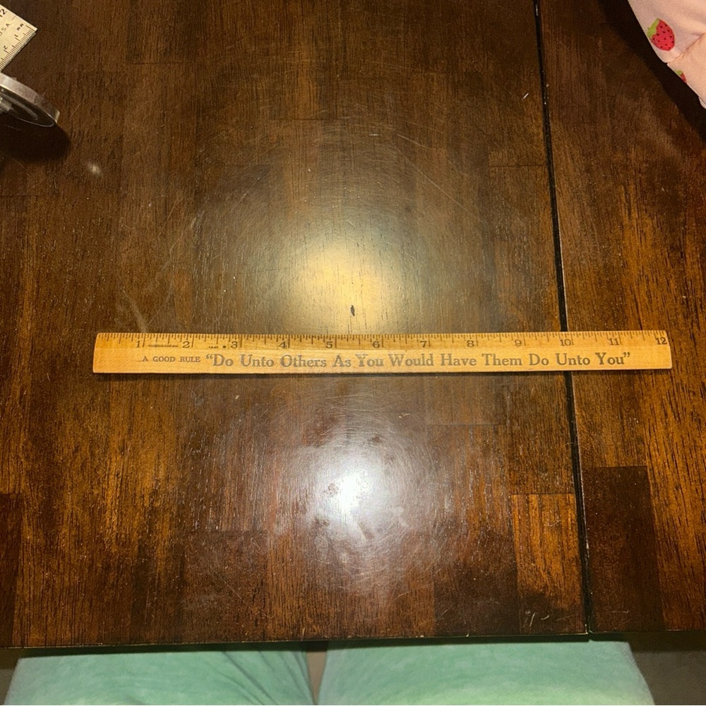 Vintage Wooden Ruler with Inspirational Quote from Coca Cola bottling company